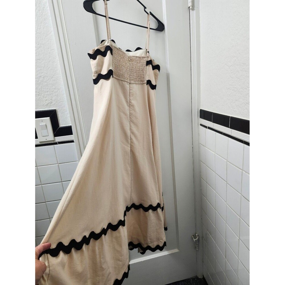 Cream Maxi Dress With Ric Rac Trim - Picture 3 of 8